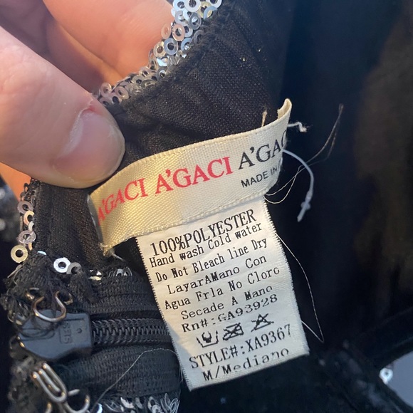 Short sweetheart black and silver dress med agaci - Picture 3 of 3